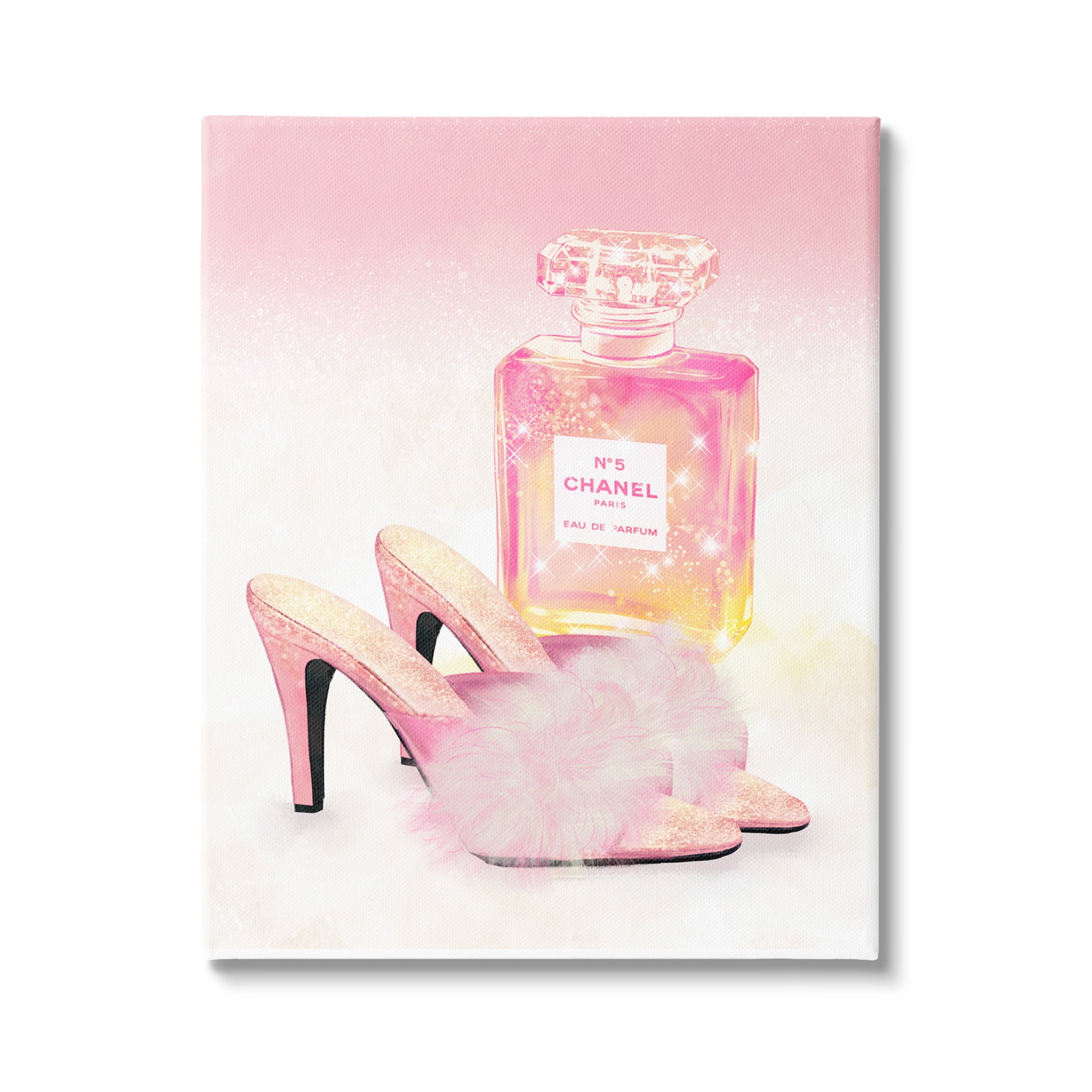 Stupell Industries Glam Fashion Cosmetics Fluffy Slippers Sparkle Pattern,16 x 20, Design by Ziwei Li