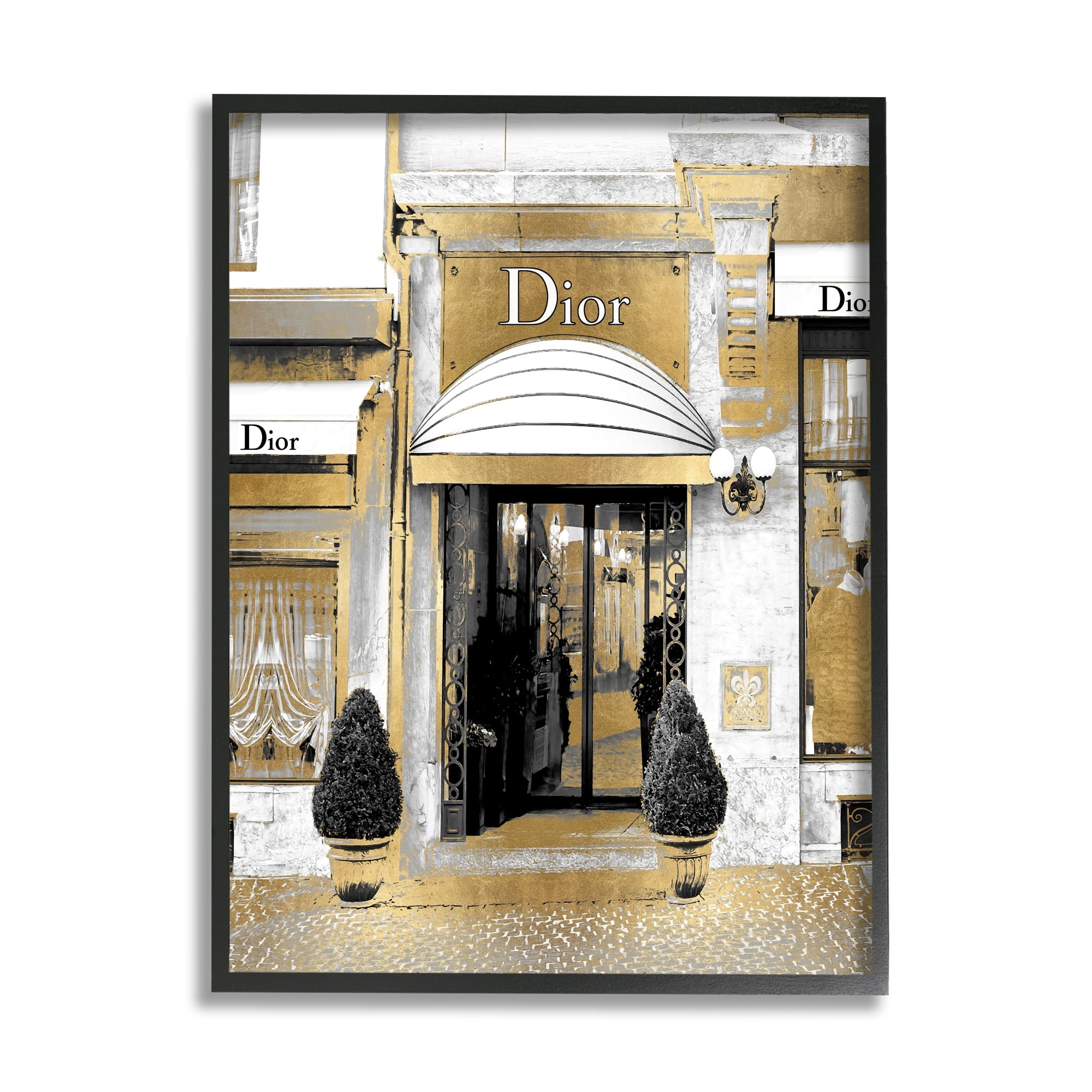 Glam Fashion Designer Urban City Canvas Print in Black Frame