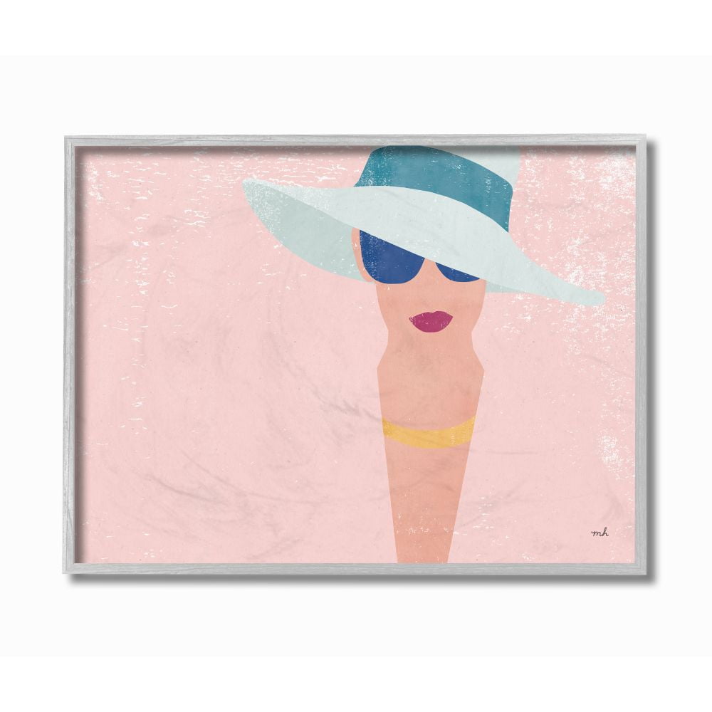 Glam Fashion Female Portrait Pastel Pink Blue Canvas Art, 16 x 20
