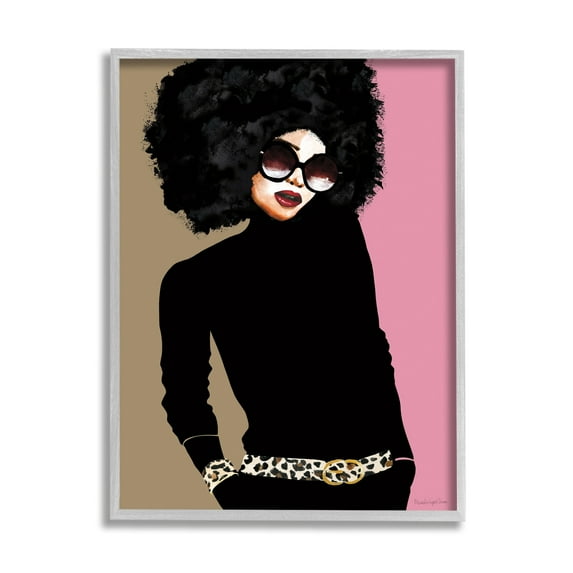 Stupell Industries Glam Fashion Female Vintage Pop Patterned Belt Portrait, 16 x 20,Design by Mercedes Lopez Charro