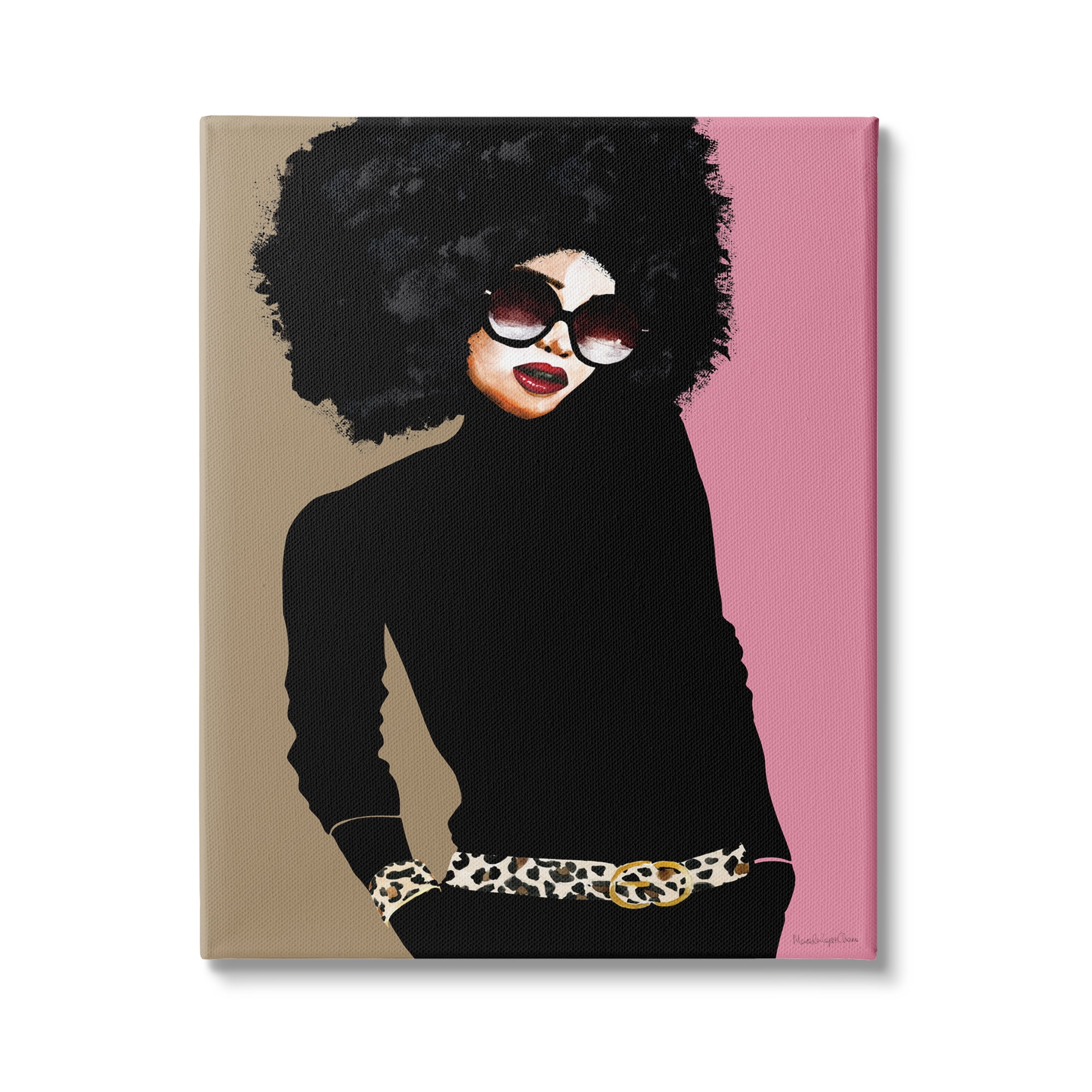 Stupell Industries Glam Fashion Female Vintage Pop Patterned Belt Portrait, 16 x 20,Design by Mercedes Lopez Charro