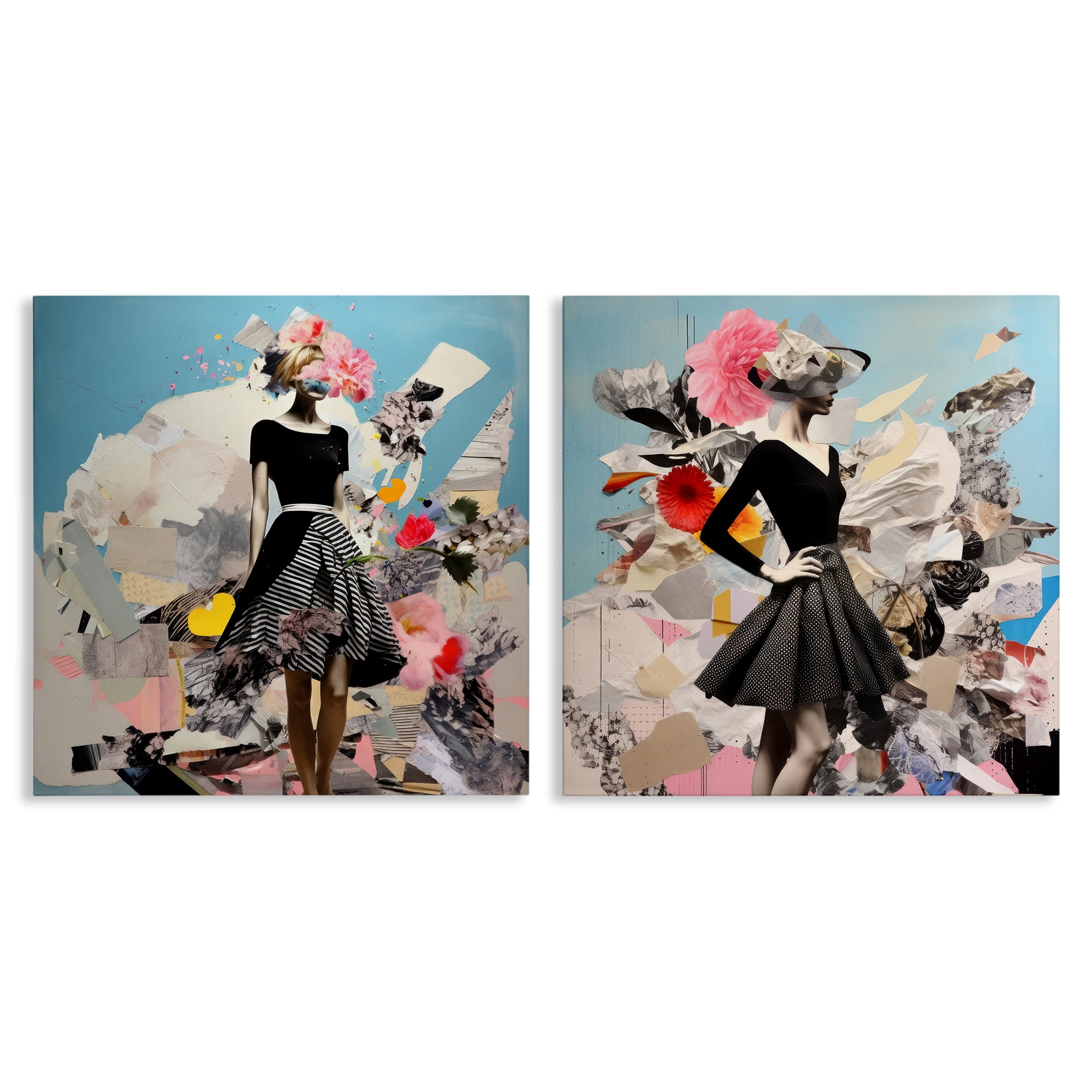 Stupell Industries Glam Fashion Figure Pose People Painting Wrapped Canvas Art Print Wall Art, 24 x 24, Set of 2