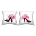 thumbnail image 1 of Stupell Industries Glam Fashion Heels Black Flower Shoes Pink, 18 x 7 x 18, Decorative Pillows, (Set of 2), 1 of 5