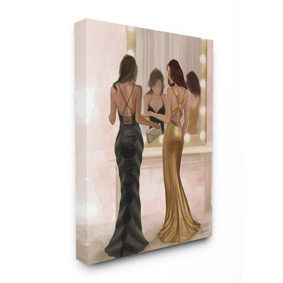 Stupell Industries Glam Fashion Model Elegant Dress Mirror Vanity Women Canvas Wall Art Design by Ziwei Li, 30" x 40"
