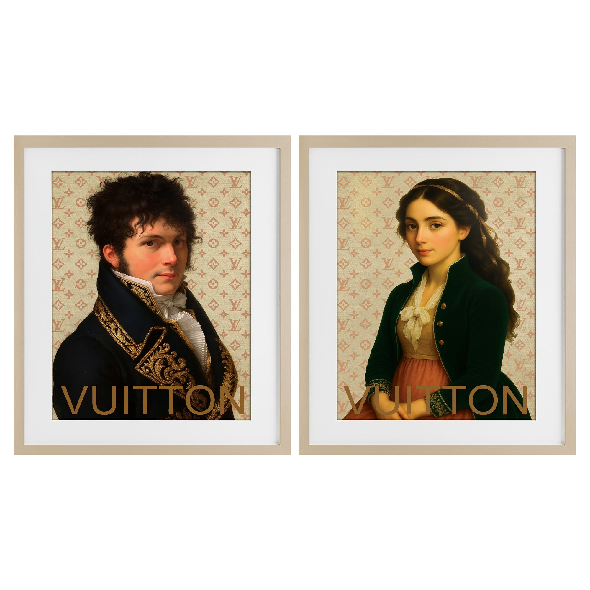 Stupell Industries Glam Fashion Models in Spring 2 Piece Birch Framed Print Under Glass Set, design by Grotto Studios