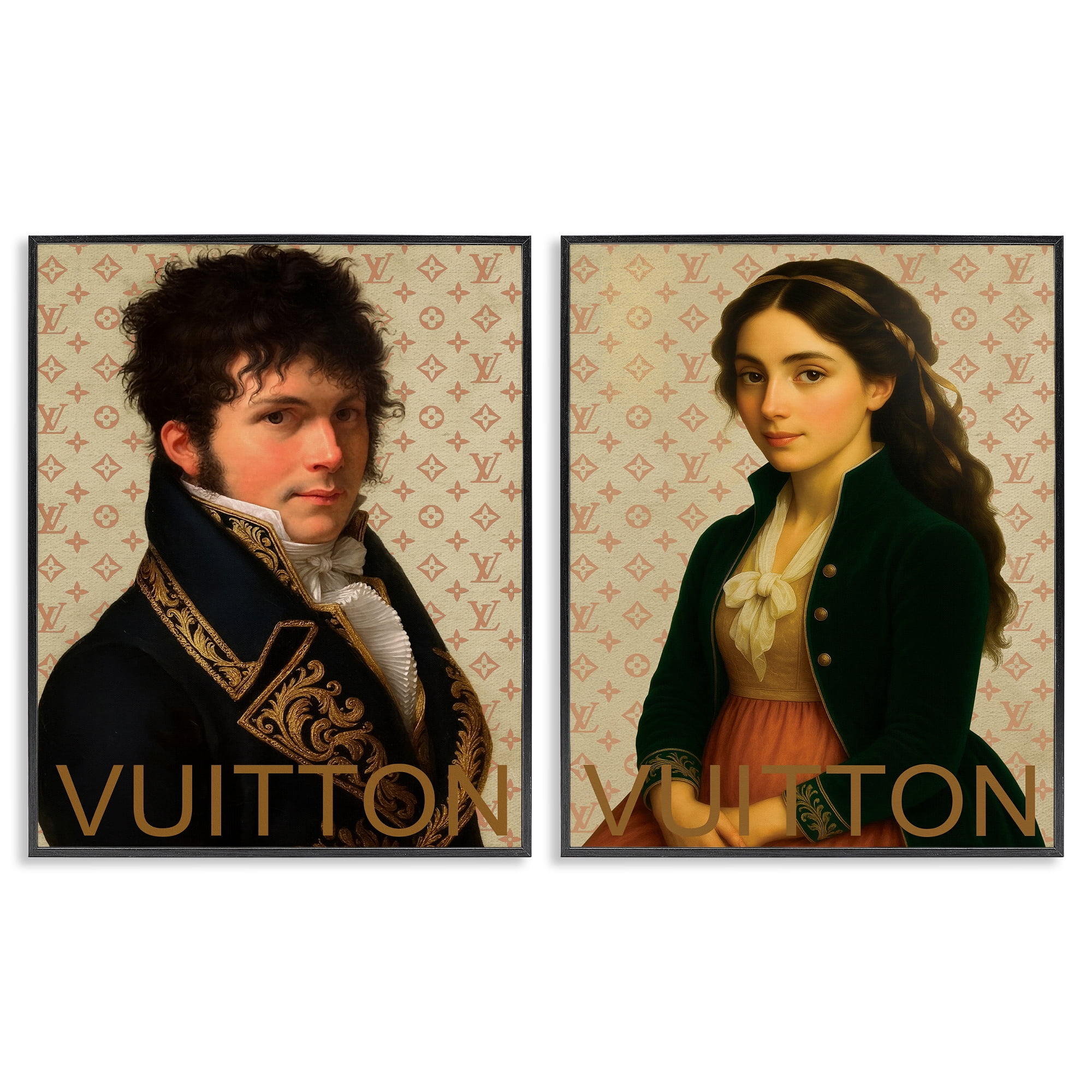 Stupell Industries Glam Fashion Models in Spring 2 Piece Black Framed Giclee Art Set, design by Grotto Studios