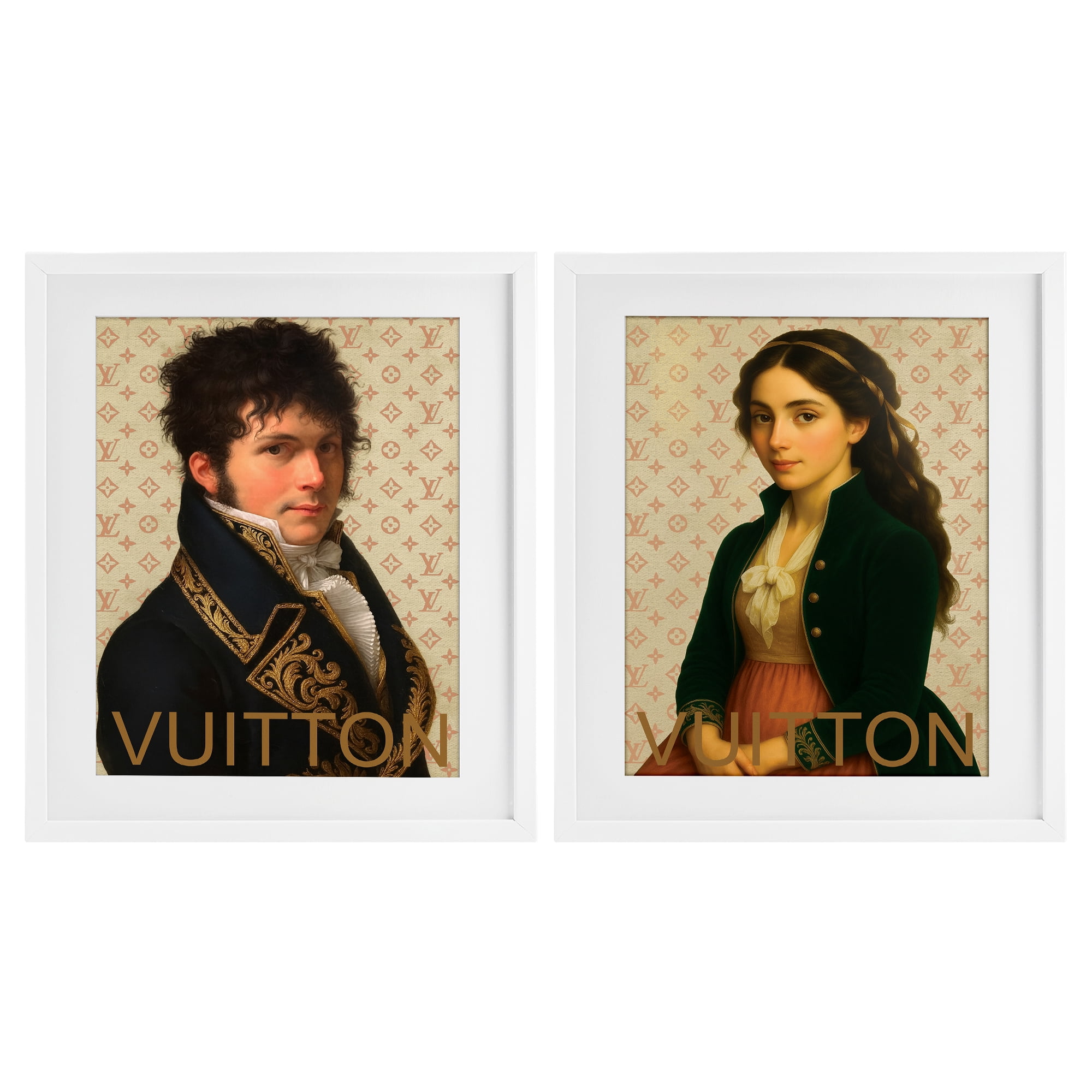Stupell Industries Glam Fashion Models in Spring 2 Piece White Framed Print Under Glass Set, design by Grotto Studios