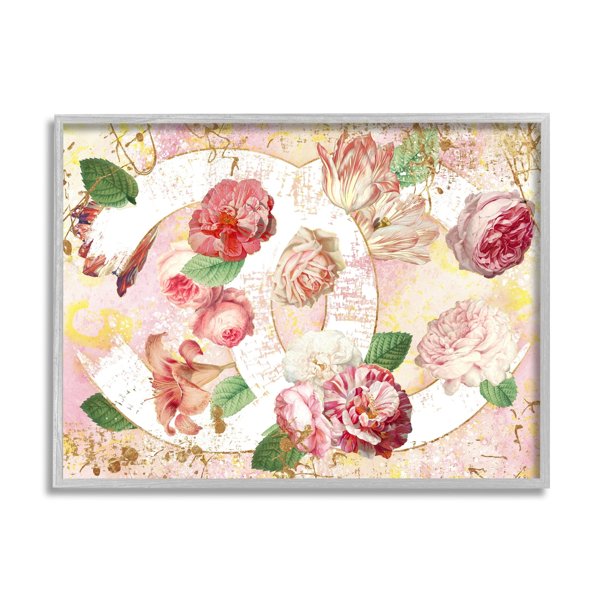 Stupell Industries Glam Fashion Pink Floral Blooms Abstract Pattern, 30 x 24,Design by Ziwei Li
