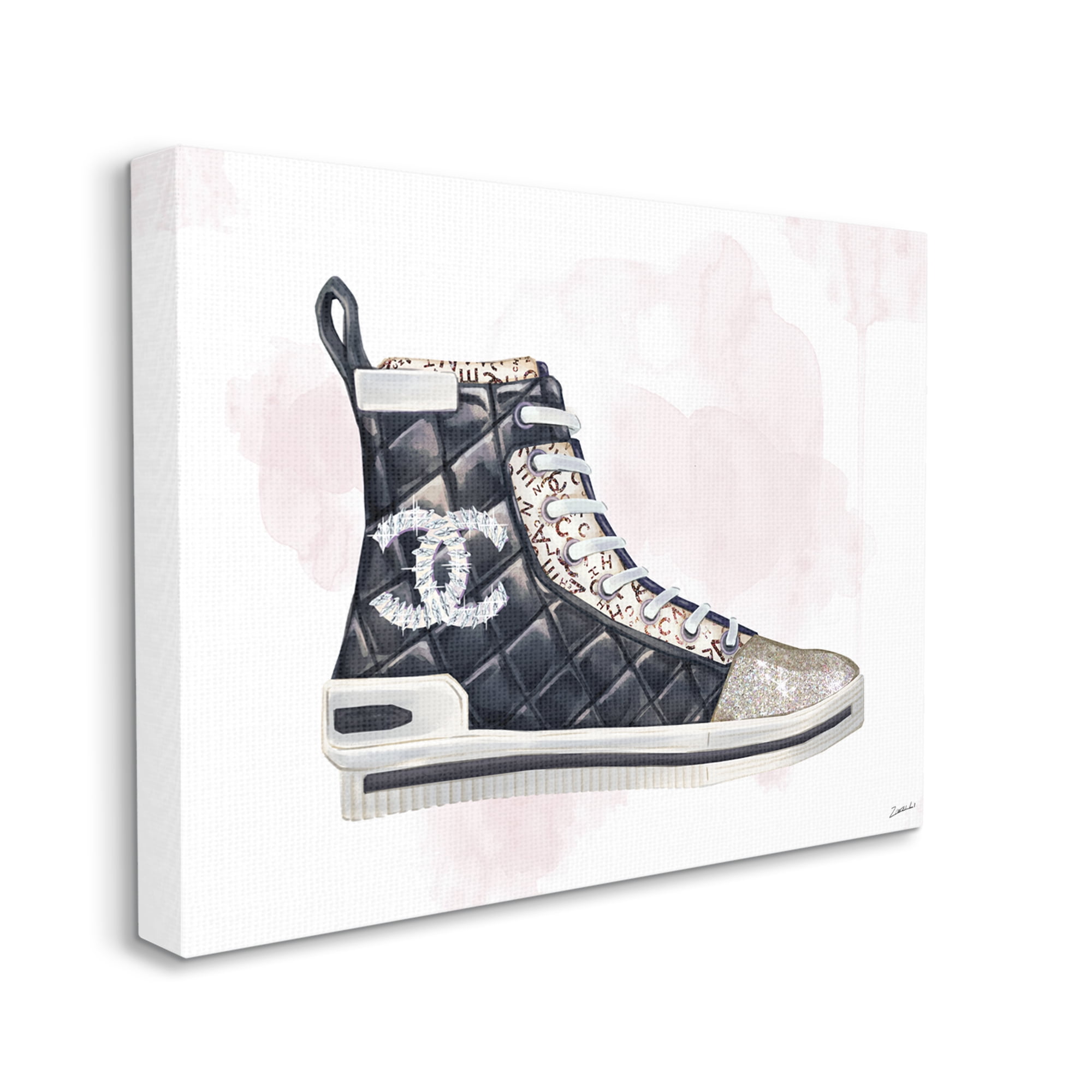 Stupell Industries Glam Fashion Quilted Sneaker Designer Style , 16 x 20, Designed by Ziwei Li