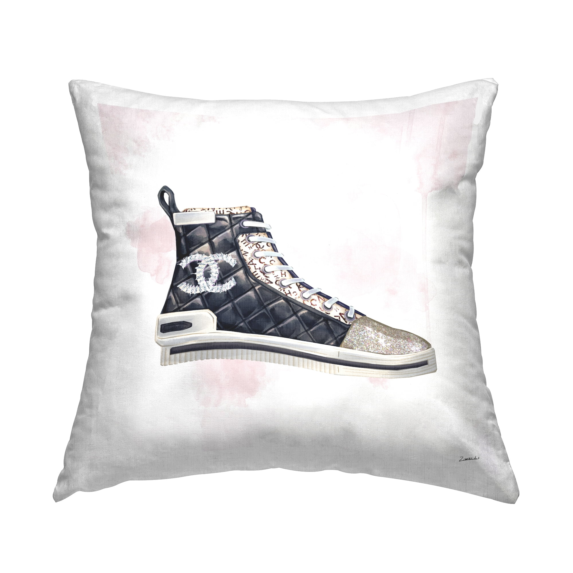 Stupell Industries Glam Fashion Quilted Sneaker Designer Style Multi-Color,18 x 7 x 18 Decorative Pillows