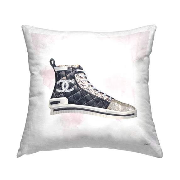Stupell Industries Glam Fashion Quilted Sneaker Designer Style Multi-Color,18 x 7 x 18 Decorative Pillows