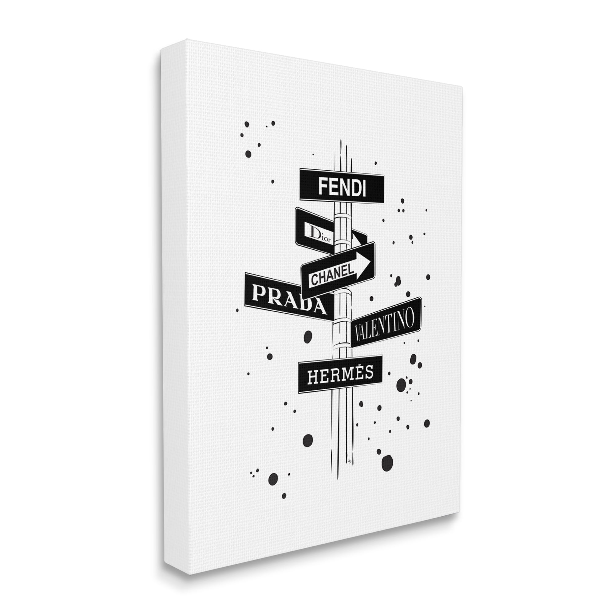 Stupell Industries Glam Fashion Road Signs Minimal Black Splatter, 30 x 40, Designed by Martina Pavlova