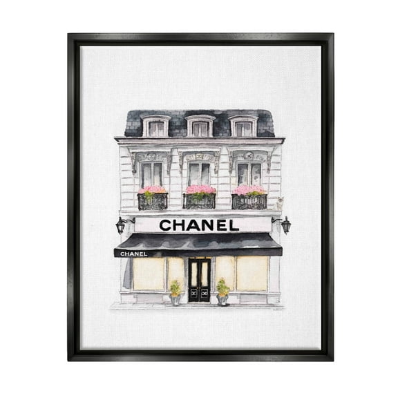 Stupell Industries Glam Fashion Storefront Beauty & Fashion Painting Black Floater Framed Art Print Wall Art, 17 x 21