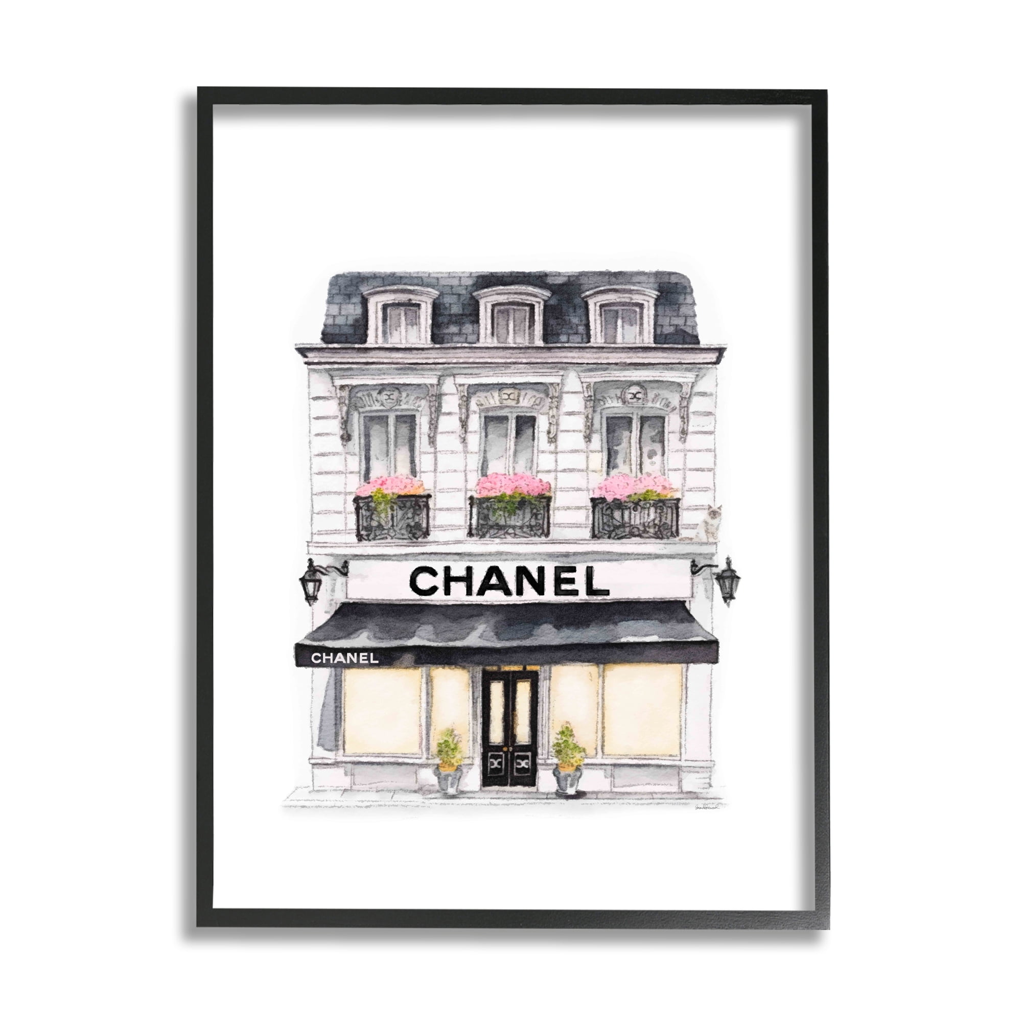 Stupell Industries Glam Fashion Storefront Beauty & Fashion Painting Black Framed Art Print Wall Art, 24 x 30