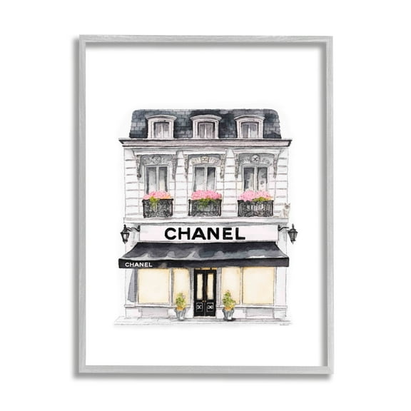 Stupell Industries Glam Fashion Storefront Beauty & Fashion Painting Gray Framed Art Print Wall Art, 24 x 30