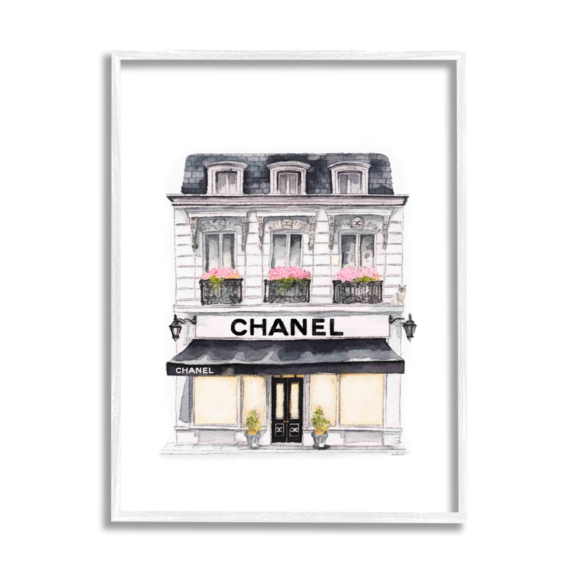 Stupell Industries Glam Fashion Storefront Beauty & Fashion Painting White Framed Art Print Wall Art, 11 x 14
