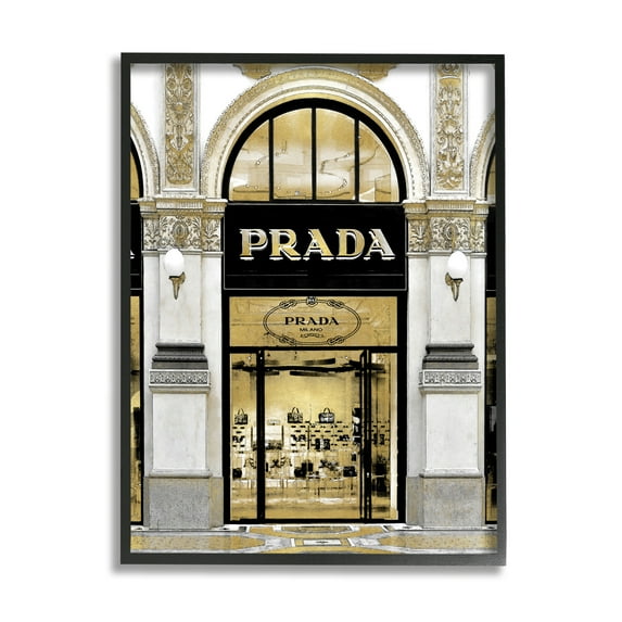 Stupell Industries Glam Fashion Storefront Milan Inspired Architecture Beauty & Fashion Painting Black Framed Art Print Wall Art, 16 x 20