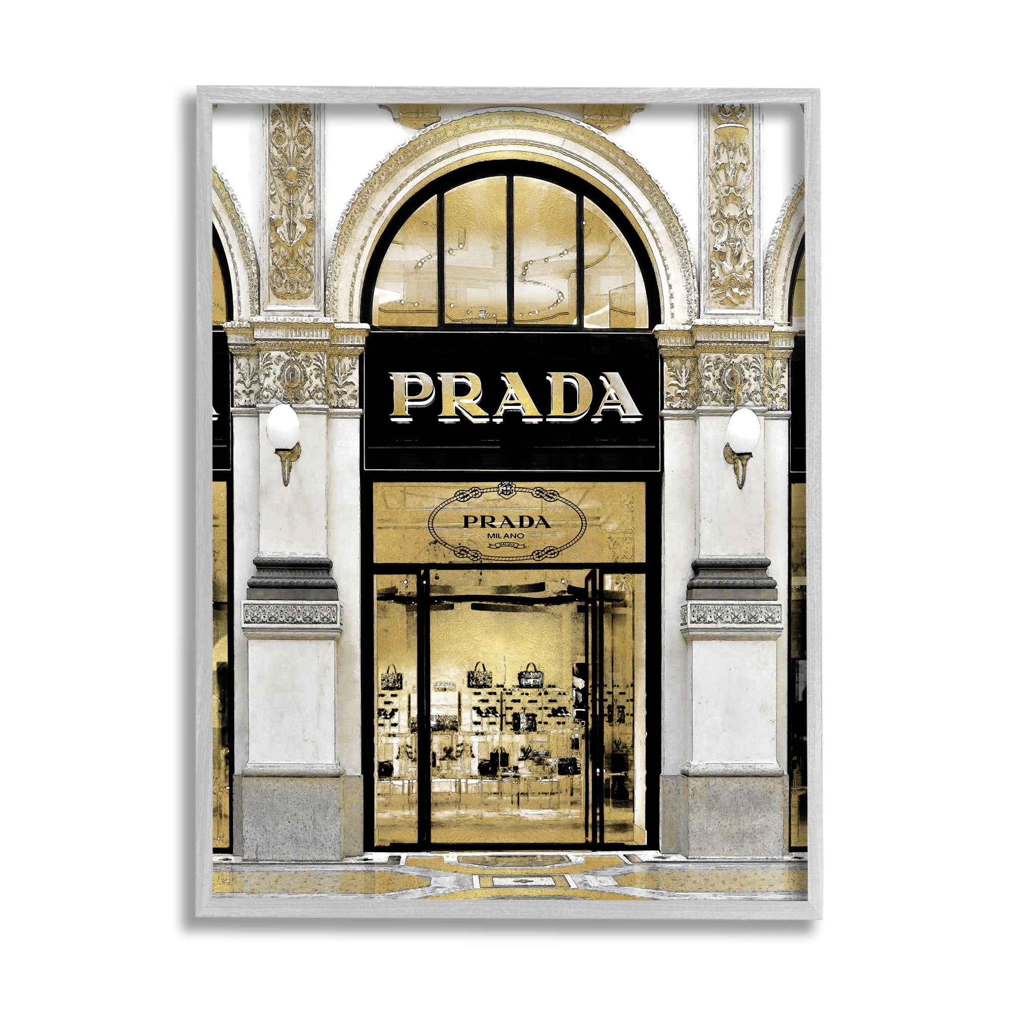Stupell Industries Glam Fashion Storefront Milan Inspired Architecture Grey  Framed Wall Art, 16 x 20, Design by Madeline Blake