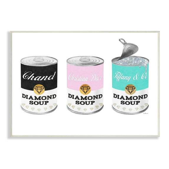 Stupell Industries Glam Fashion Trio Condensed Soup Vintage Pop Design, 15 x 10, Design by Amanda Greenwood