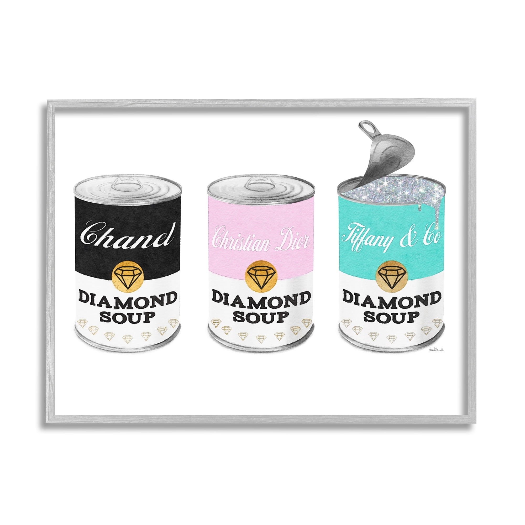 Stupell Industries Glam Fashion Trio Condensed Soup Vintage Pop Design, 20 x 16, Design by Amanda Greenwood