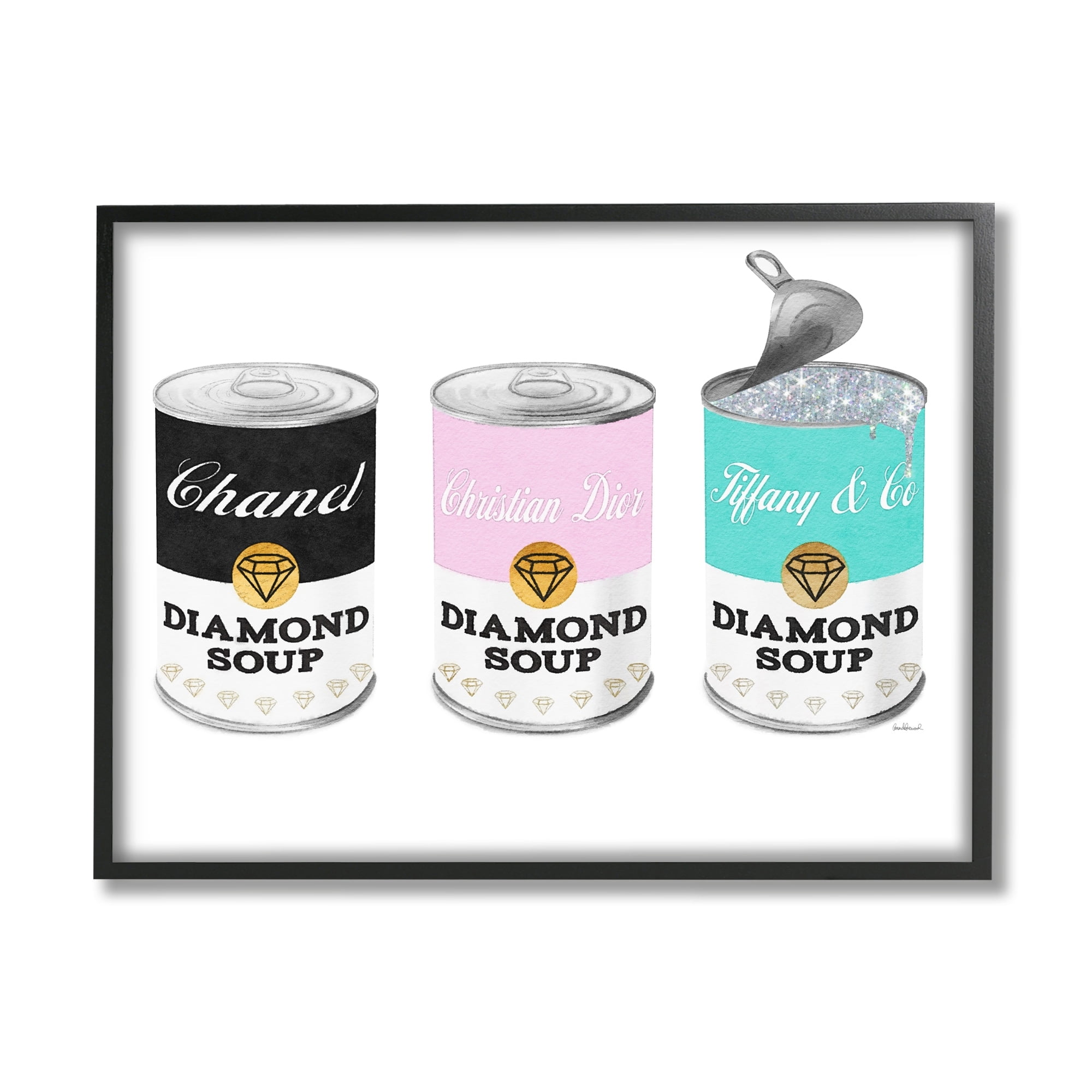 Stupell Industries Glam Fashion Trio Condensed Soup Vintage Pop Design, 30 x 24, Design by Amanda Greenwood