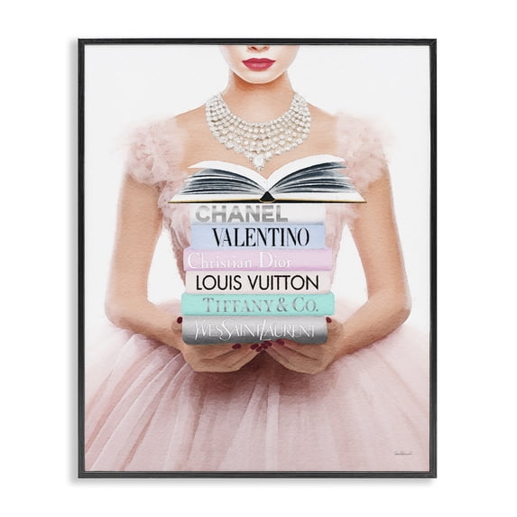 Stupell Industries Glam Fashionista Girl & Books Black Framed Giclee Art, 11 x 14, by Amanda Greenwood