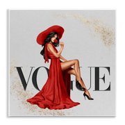 Stupell Industries Eclectic Glam Fashionista Red Dress Designer Brand Wall Plaque Art, 12 x 12, by Ziwei Li