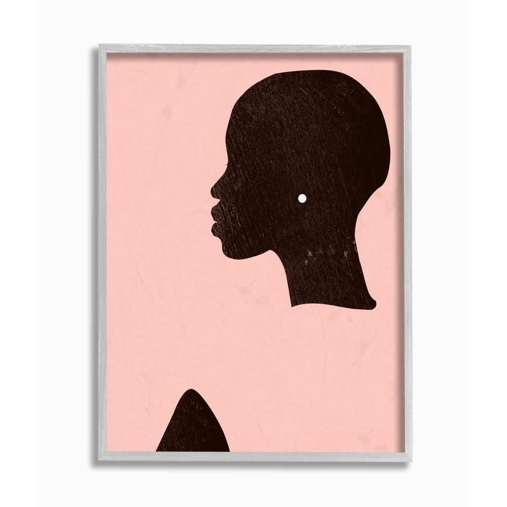 Stupell Industries Glam Female Side Portrait Pearl Earing Framed Wall Art Design by Jennifer Paxton Parker