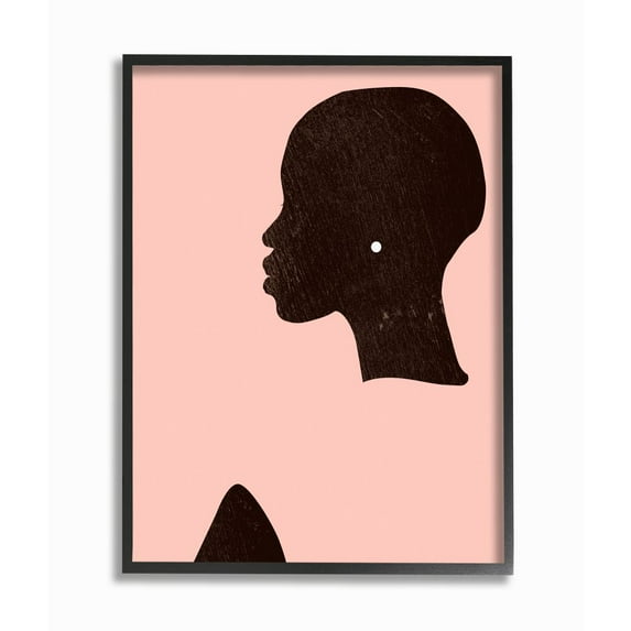 Stupell Industries Glam Female Side Portrait Pearl Earing Framed Wall Art Design by Jennifer Paxton Parker, 24" x 30", Black Framed