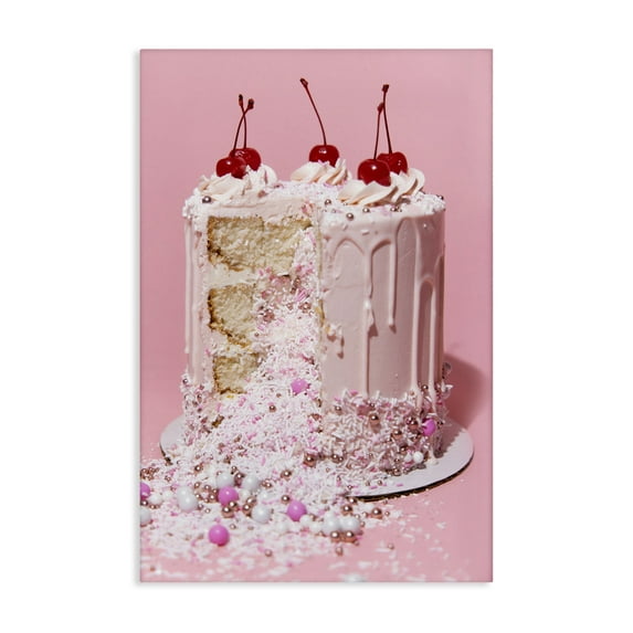 Stupell Industries Glam Gemstone Cake Food & Beverage Painting Gallery Wrapped Canvas Art Print Wall Art, 16 x 24