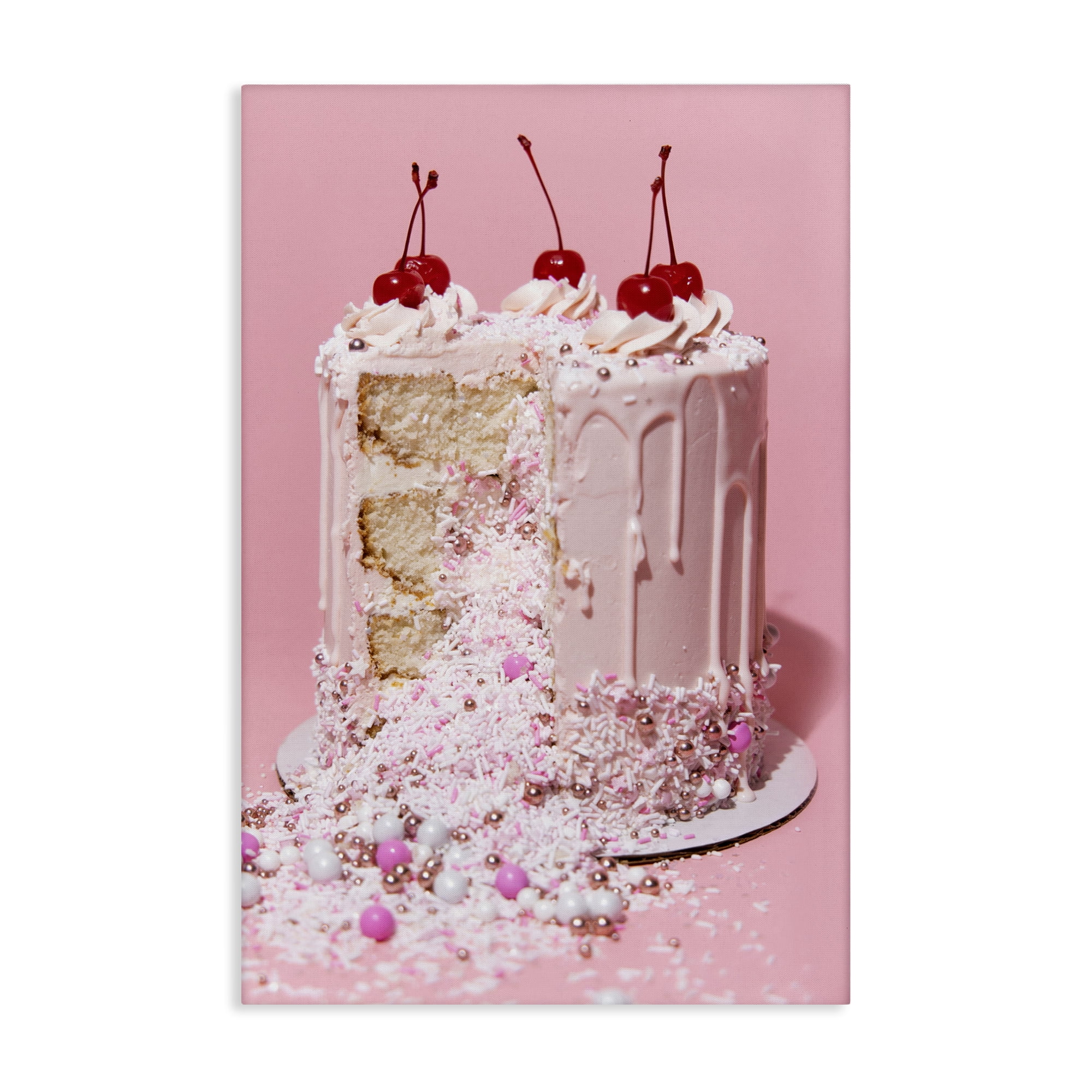 Stupell Industries Glam Gemstone Cake Food & Beverage Painting Gallery Wrapped Canvas Art Print Wall Art, 30 x 45