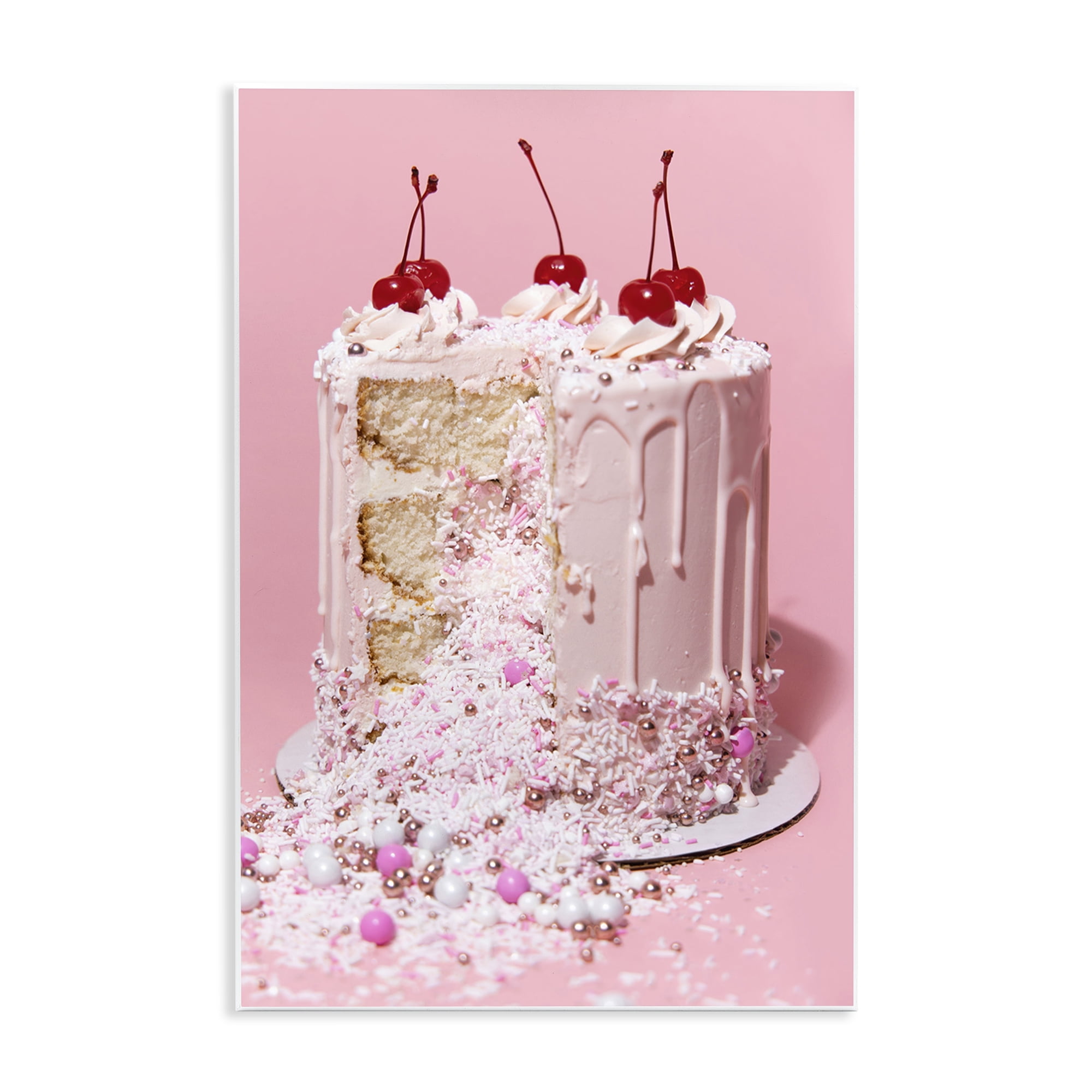 Stupell Industries Glam Gemstone Cake Food & Beverage Painting Unframed Art Print Wall Art, 10 x 15