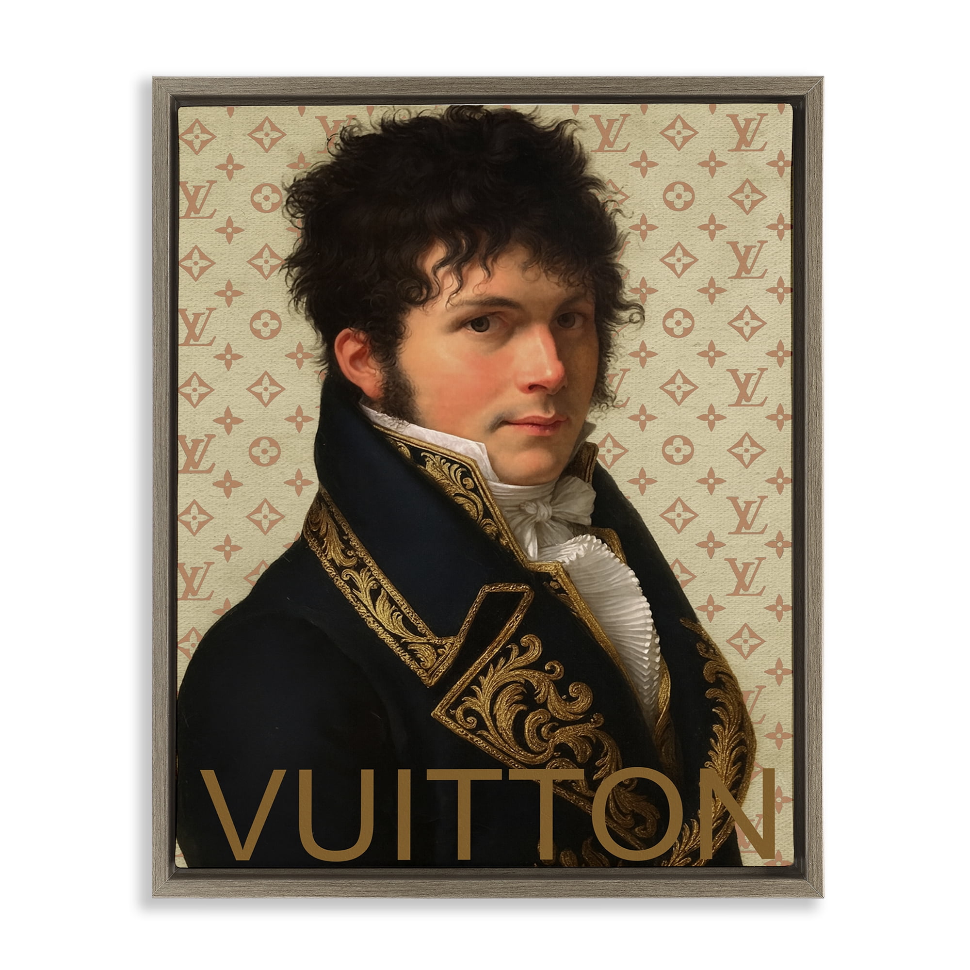 Stupell Industries Glam Gentleman In Spring Brown Framed Floater Canvas Wall Art, design by Grotto Studios