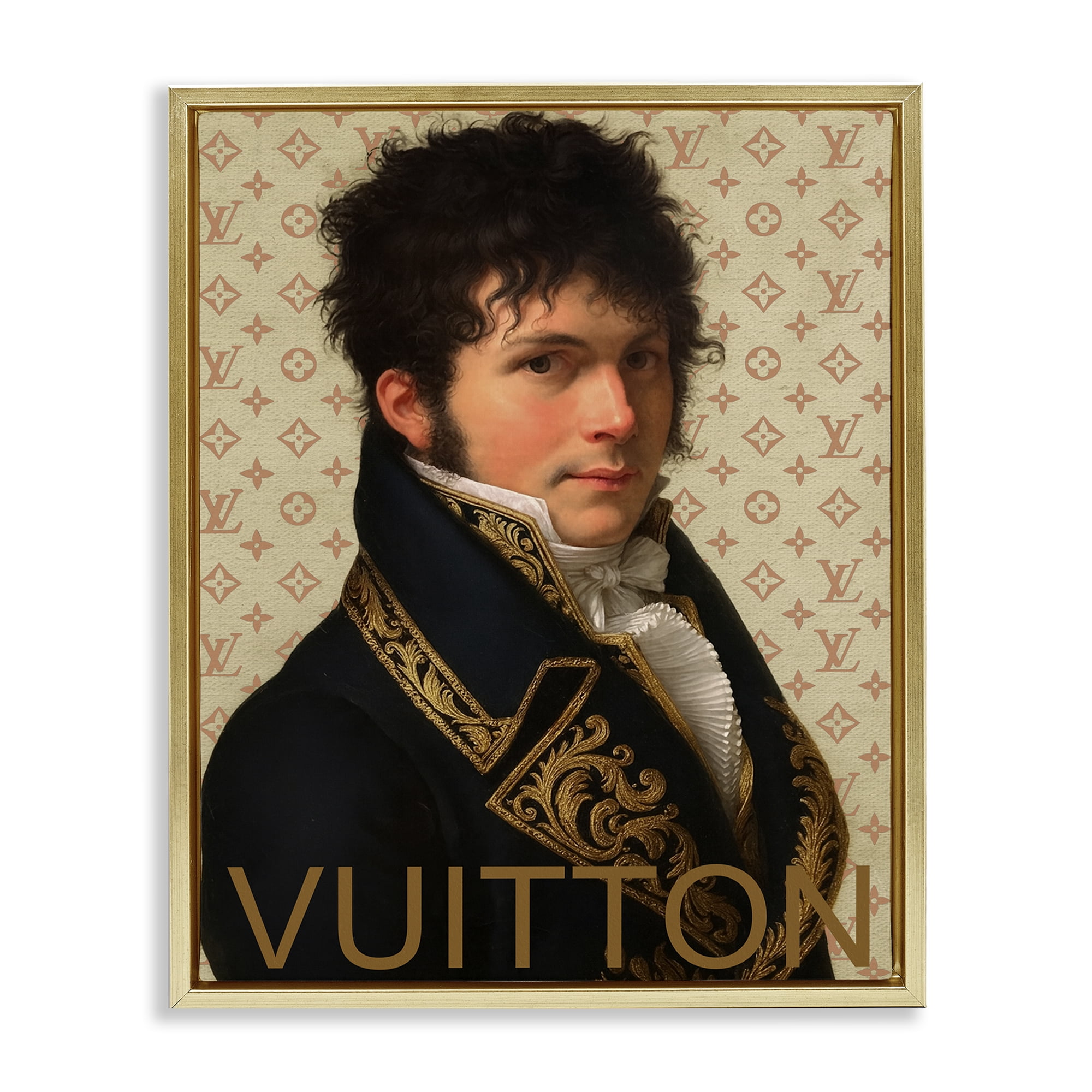 Stupell Industries Glam Gentleman In Spring Gold Framed Floater Canvas Wall Art, design by Grotto Studios