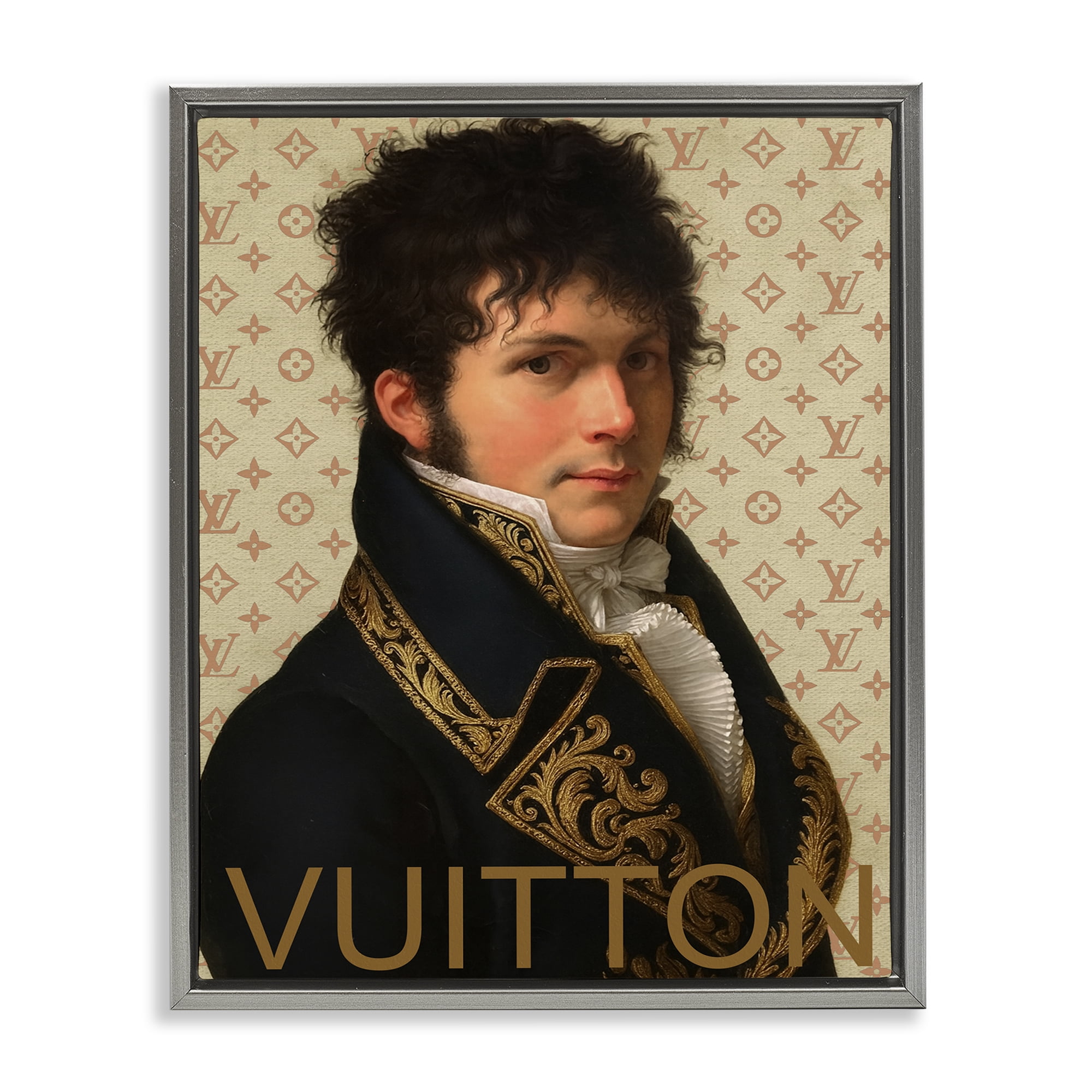 Stupell Industries Glam Gentleman In Spring Gray Framed Floater Canvas Wall Art, design by Grotto Studios