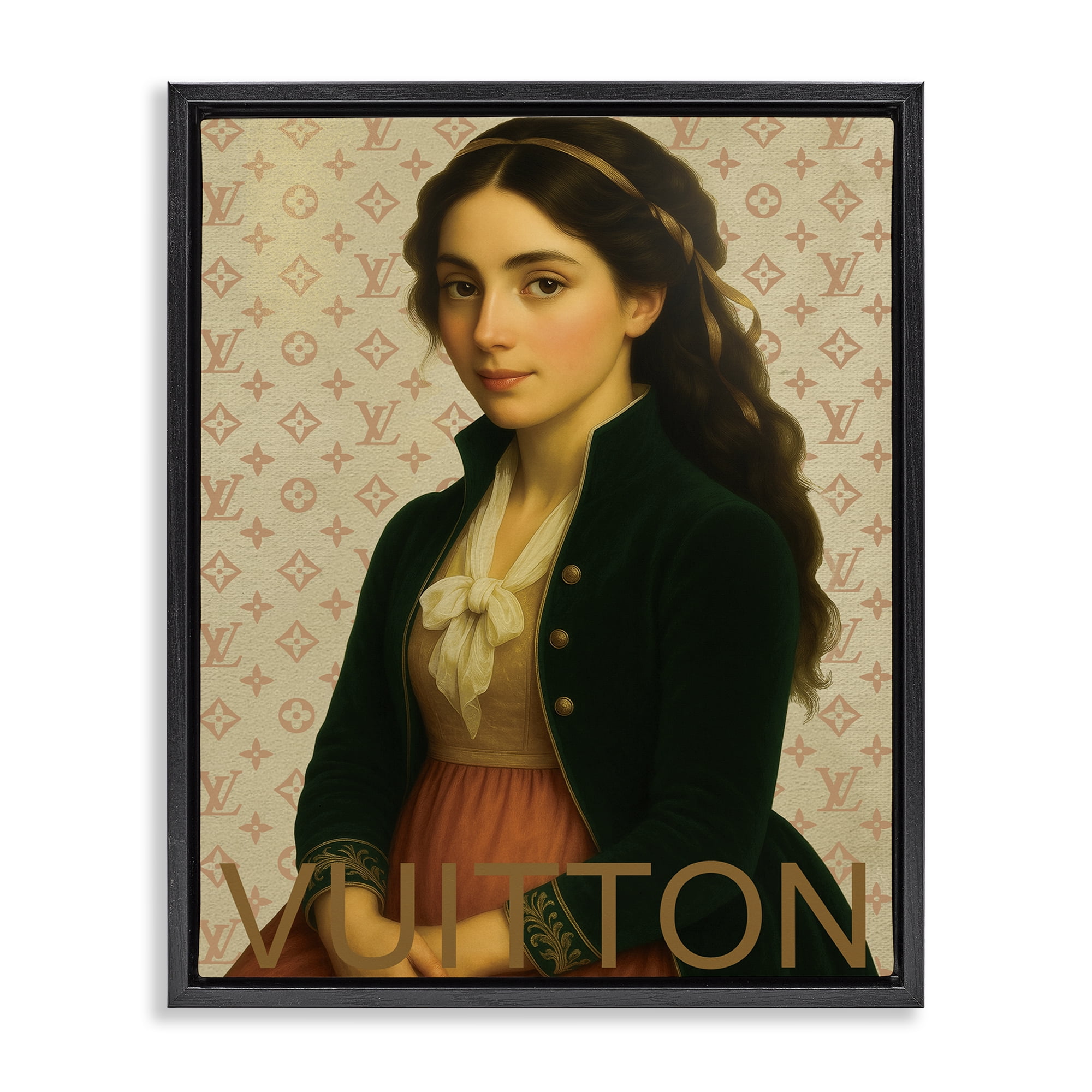 Stupell Industries Glam Gentlewoman in Spring Black Framed Floater Canvas Wall Art, design by Grotto Studios