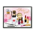 thumbnail image 1 of Stupell Industries Glam Girl Phrase with Fashion Cosmetic Accessories Beauty & Fashion Painting Black Framed Art Print Wall Art, 24 x 30, 1 of 7