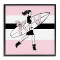 thumbnail image 1 of Stupell Industries Glam Girl With Surfboard Novelty Painting Gray Framed Art Print Wall Art, 12 x 12, 1 of 9