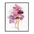 thumbnail image 1 of Stupell Industries Glam Glam Gift Stack Shopping Pose Black Framed Giclee Art, 24 x 30, by Ziwei Li, 1 of 7