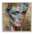 thumbnail image 1 of Stupell Industries Glam & Gold Hues Portrait Abstract Painting Gray Framed Art Print Wall Art, 12 x 12, 1 of 2