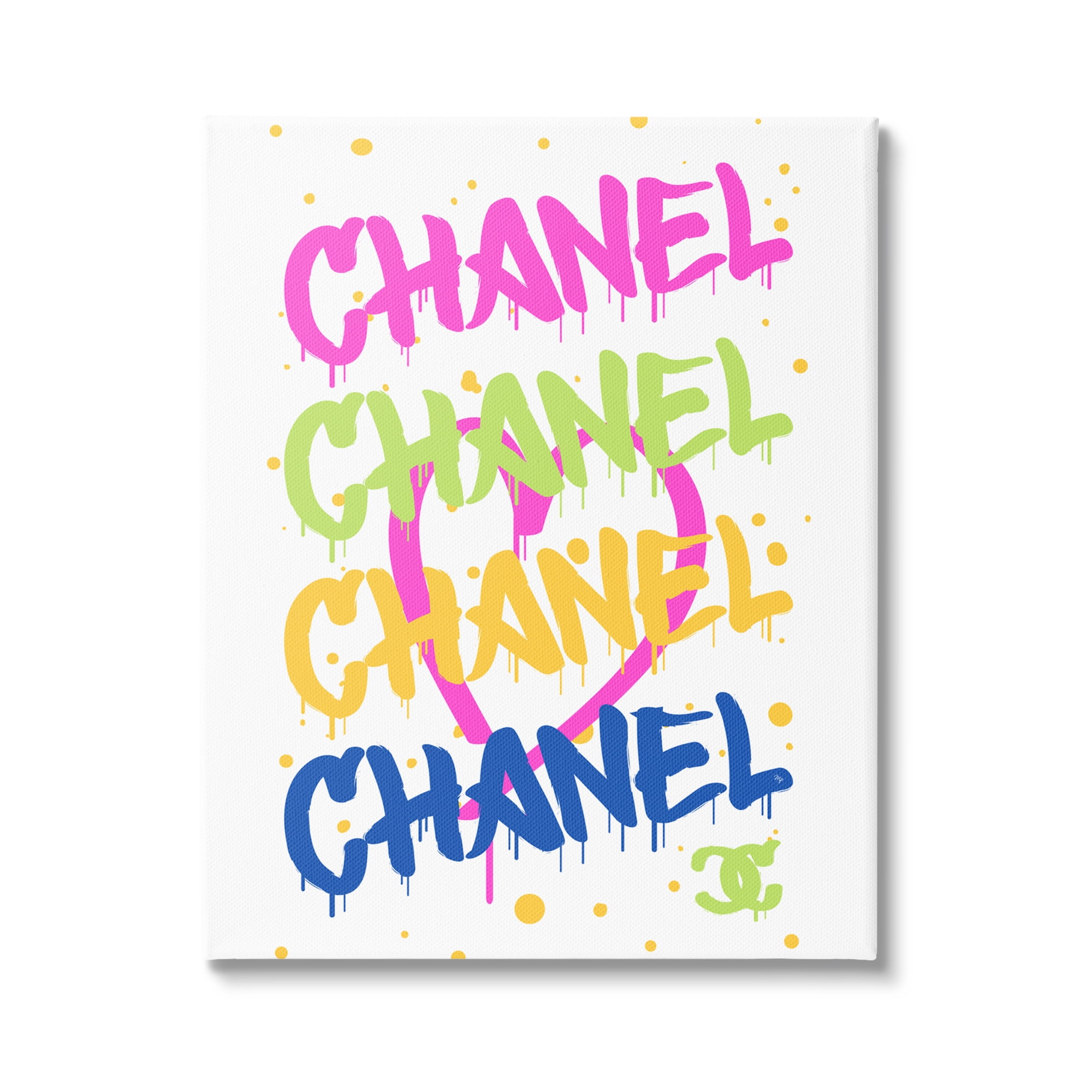 Stupell Industries Glam Graffiti Splatter Typography Painting Gallery Wrapped Canvas Print Wall Art, 30 x 40