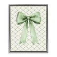 thumbnail image 1 of Stupell Industries Glam Green Bow on Rose Quilt Pattern Gray Floating Frame Canvas Art, 17 x 21, by Petals Prints Design, 1 of 6