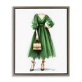 thumbnail image 1 of Stupell Industries Art Deco Glam Green Fashion Gown Brown Floating Frame Canvas Art, 17 x 21, by Amanda Greenwood, 1 of 8