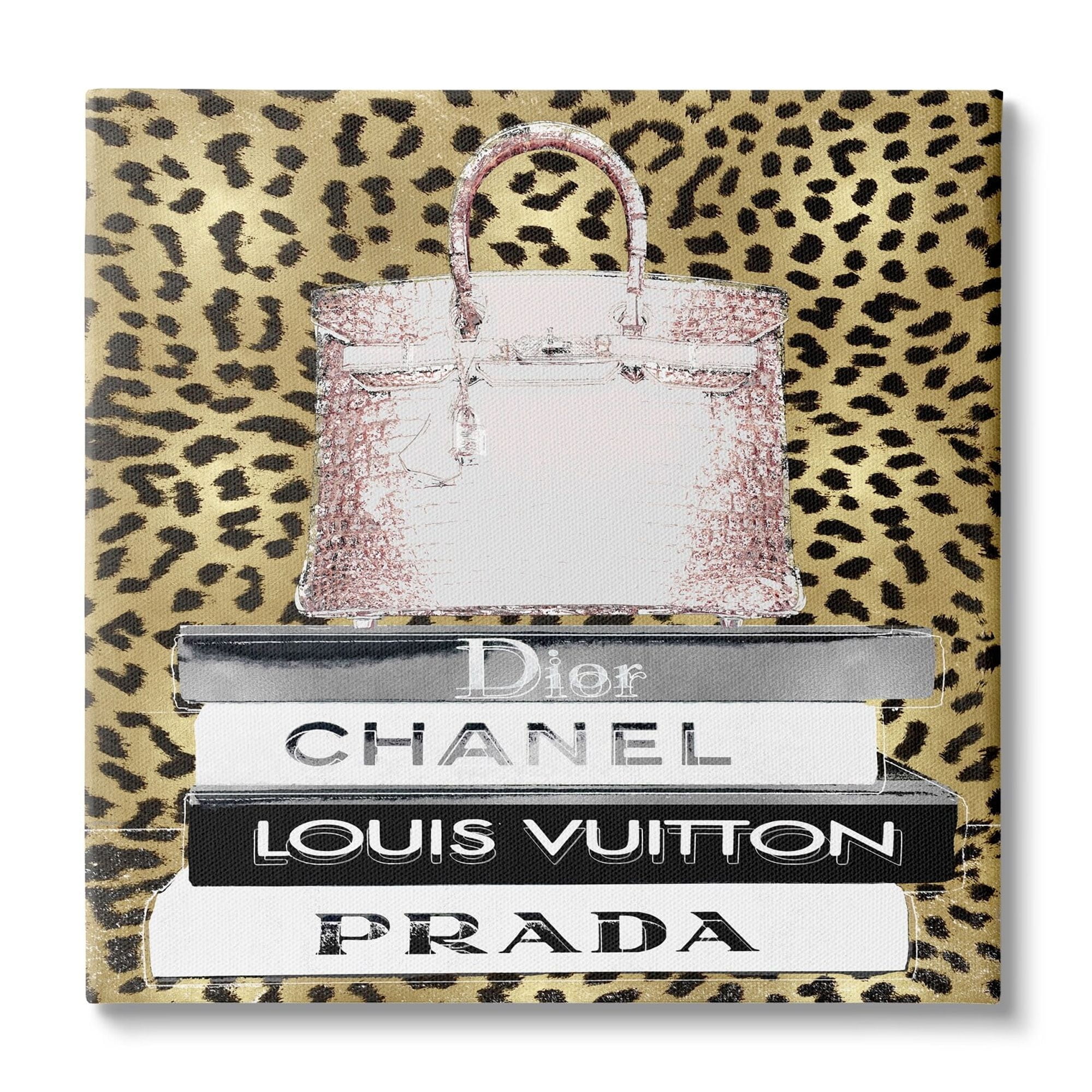 Stupell Industries Glam Handbag Fashion Book Stack Cheetah Pattern, 30 x 30, Design by Madeline Blake