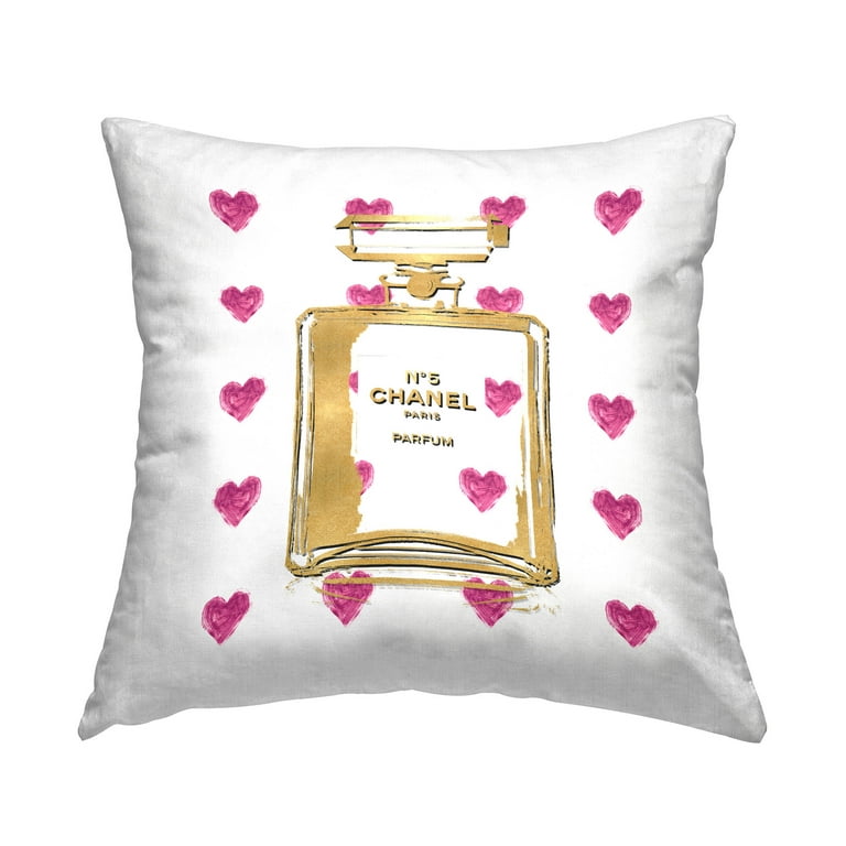 Stupell Industries Glam Hearts Perfume Bottle Printed Throw Pillow Design  by Madeline Blake 