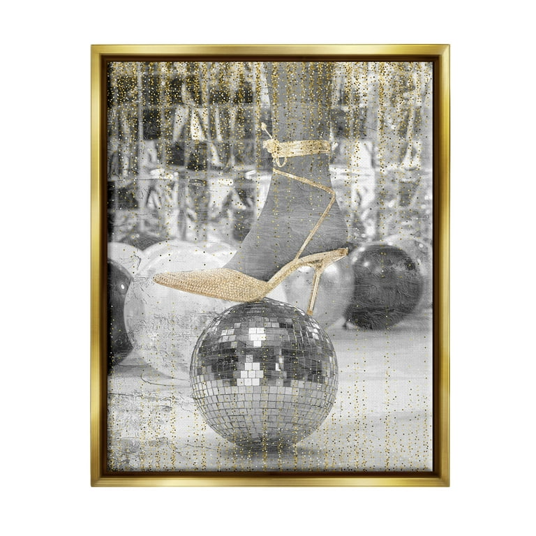 Stupell Industries Glam Heels Disco Ball Performing Arts Painting