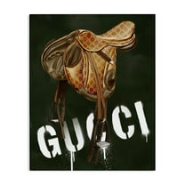 Stupell Industries Glam Horse Saddle Beauty & Fashion Painting Gallery Wrapped Canvas Art Print Wall Art, 16 x 20