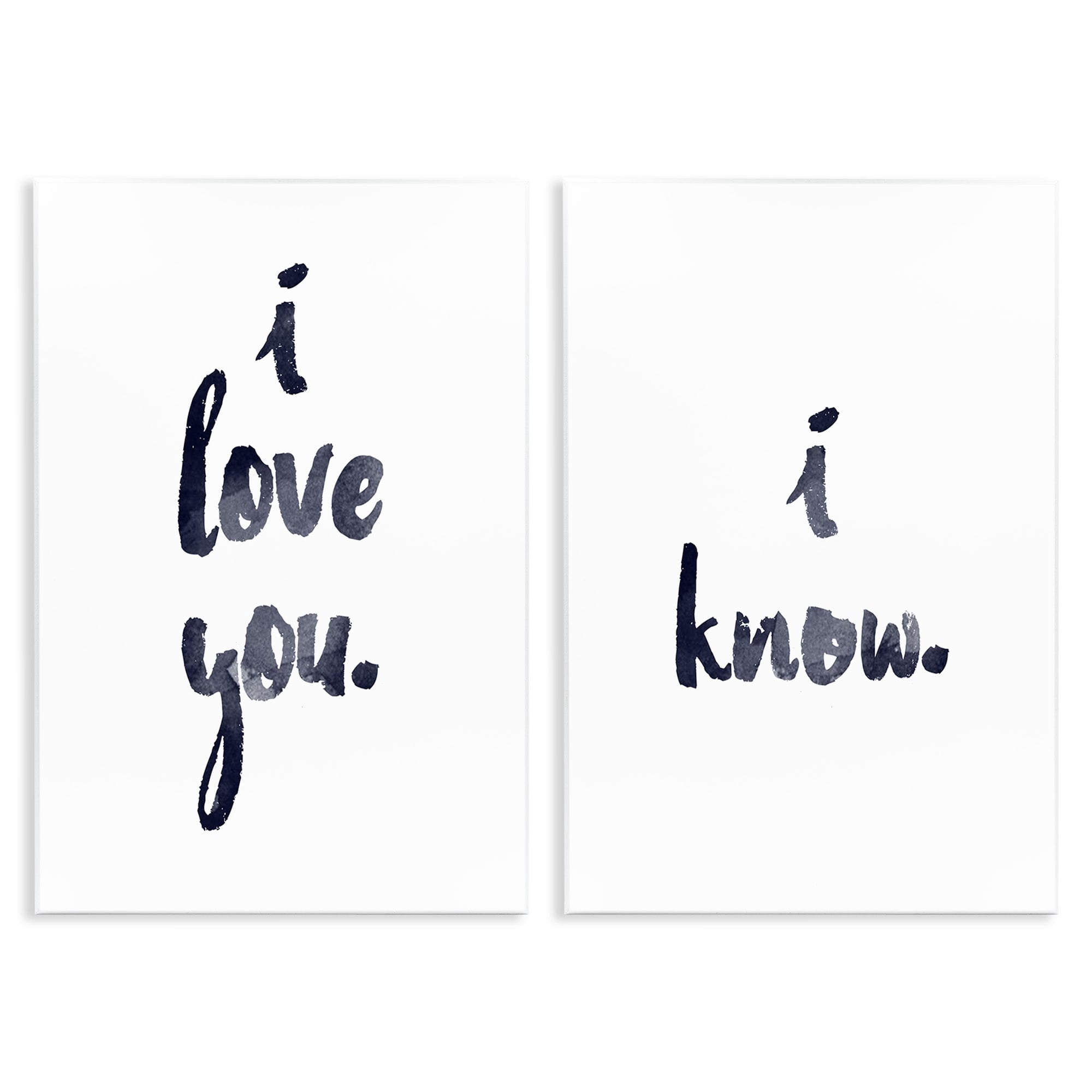 Stupell Industries Glam I Love You Phrase Inspirational Painting Unframed Art Print Wall Art, 10 x 15, Set of 2