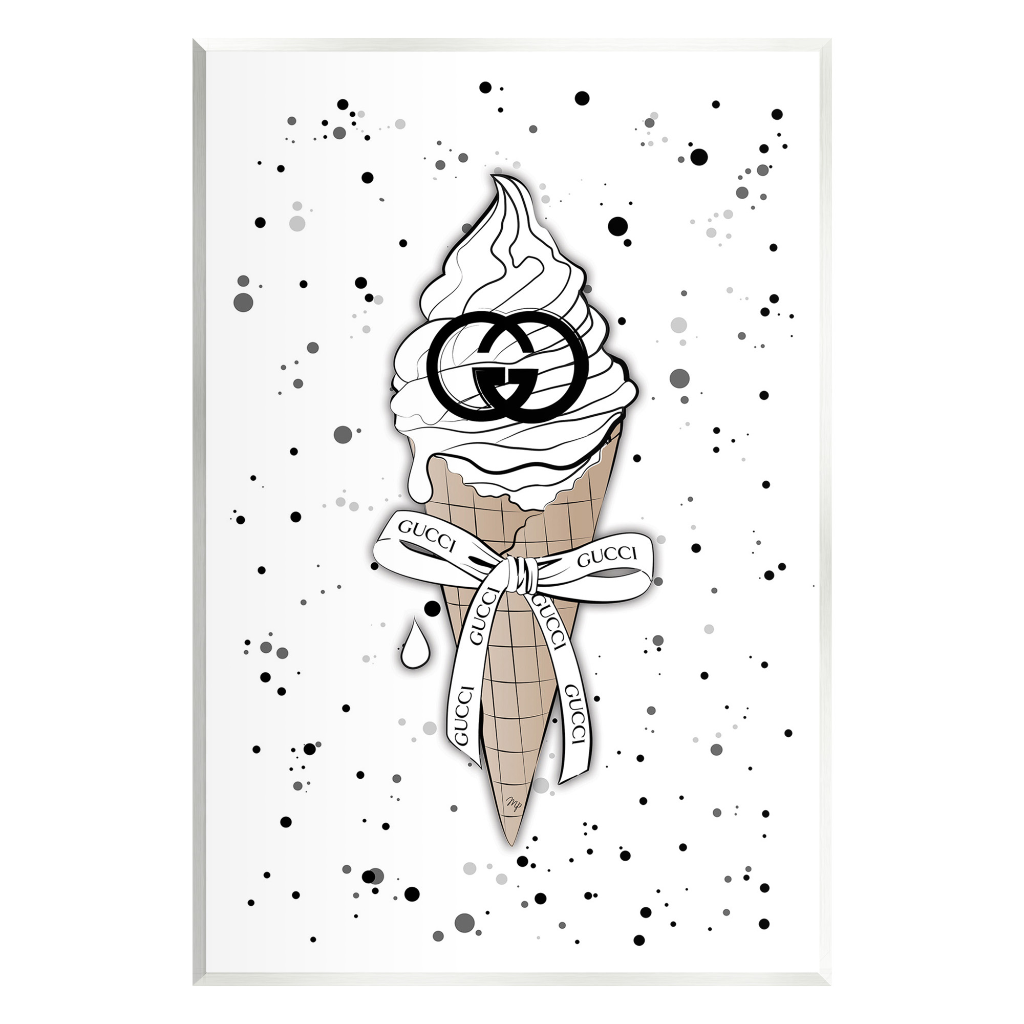 Stupell Industries Glam Ice Cream Pattern Beauty & Fashion Painting Unframed Art Print Wall Art, 13 x 19