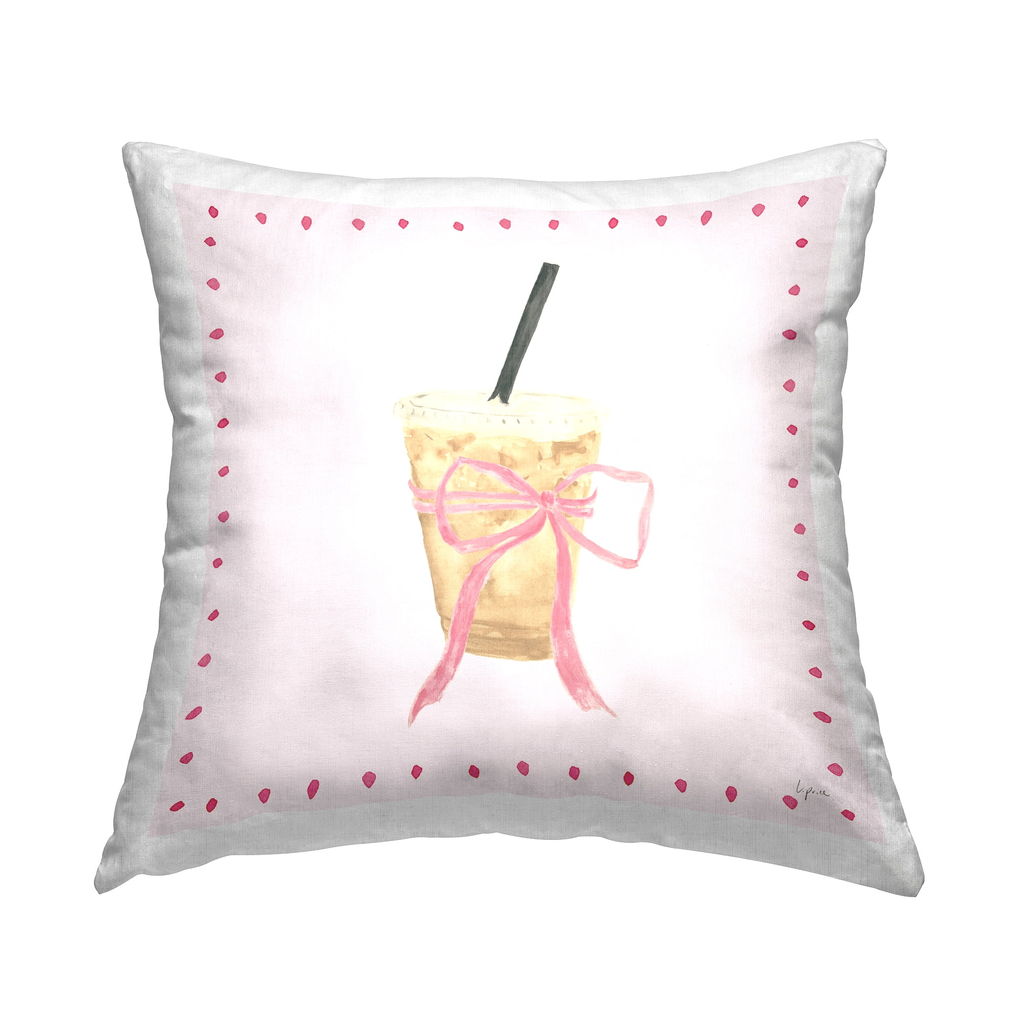 Stupell Industries Glam Iced Coffee Decorative Printed Throw Pillow Design by Lucille Price.